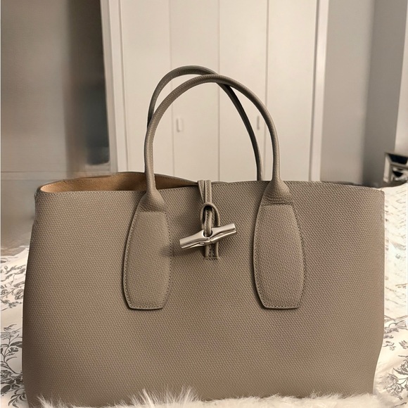 Longchamp Handbags - Longchamp large leather tote bag